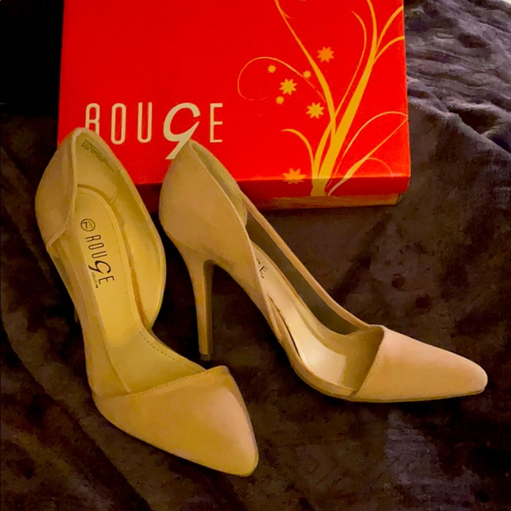 Nude matte high heels